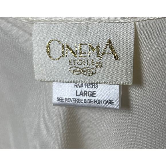 Onema White Slip Dress Silk Like Size Large - Picture 2 of 5